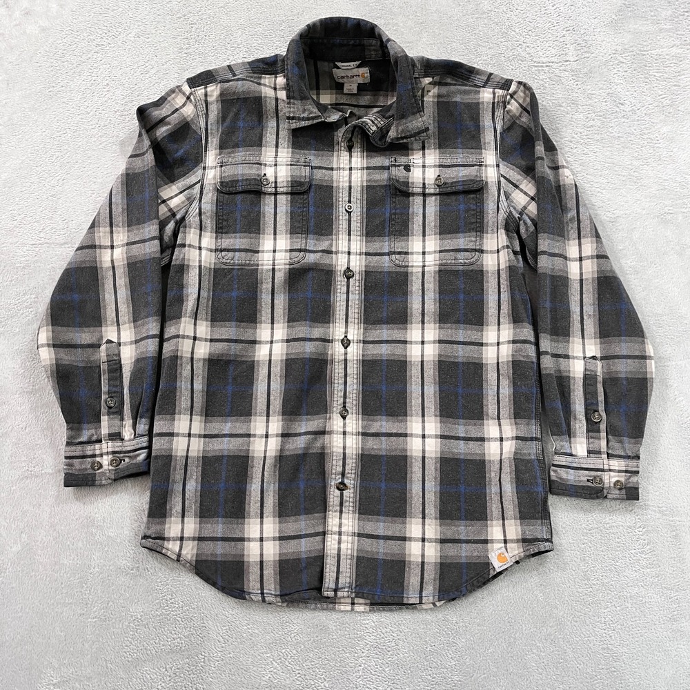 Carhartt Shirt‎ Men's Medium Hubbard Long Sleeve Plaid Heavyweight Flannel